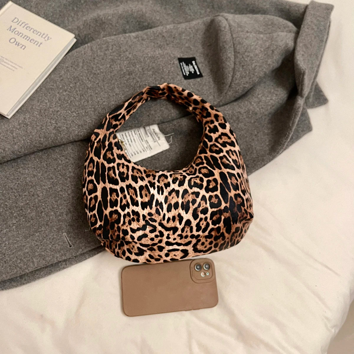 Women PU Leopard Fashion Shoulder Bag Large Capacity Circular