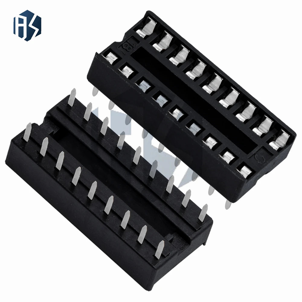 10pcs IC seat 6P/8P/14P/16P/18P/20P/24P/28P DIP IC sockets Adaptor Solder Type 28 pin Narrow body DIP Sockets MCU seat 24PIN Zpaxo