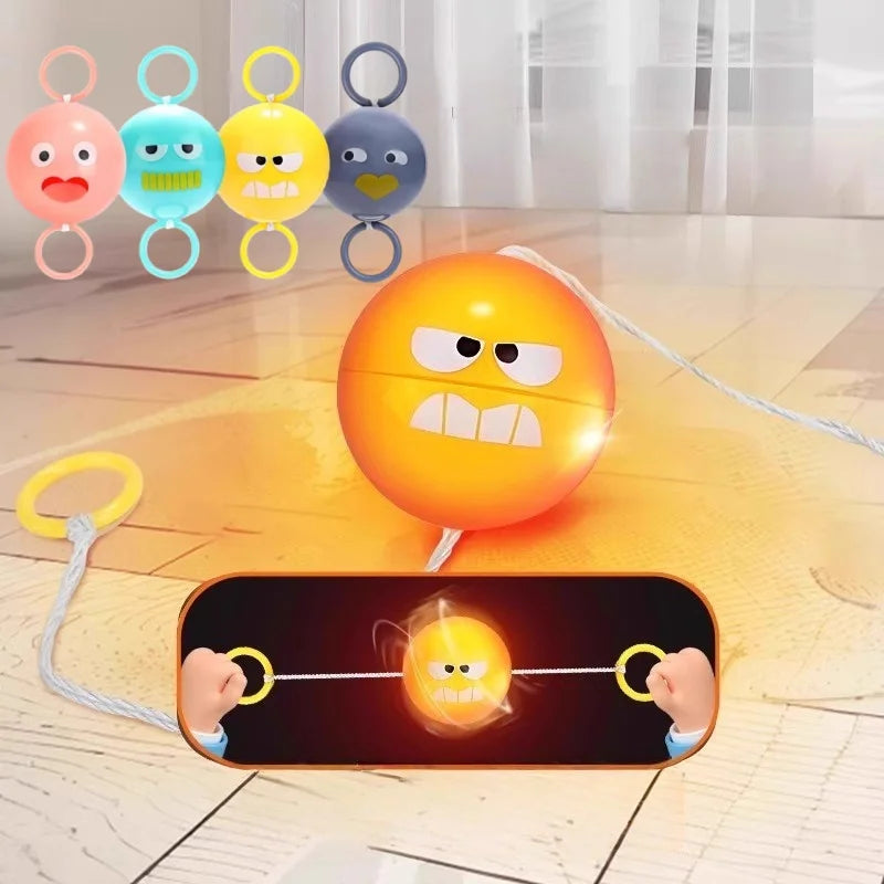 2pcs Luminous Whistle Ball Children's Rotating Flash Flywheel Puzzle Pulling Rope Childhood Creative Stress Relief work out Toy Zpaxo