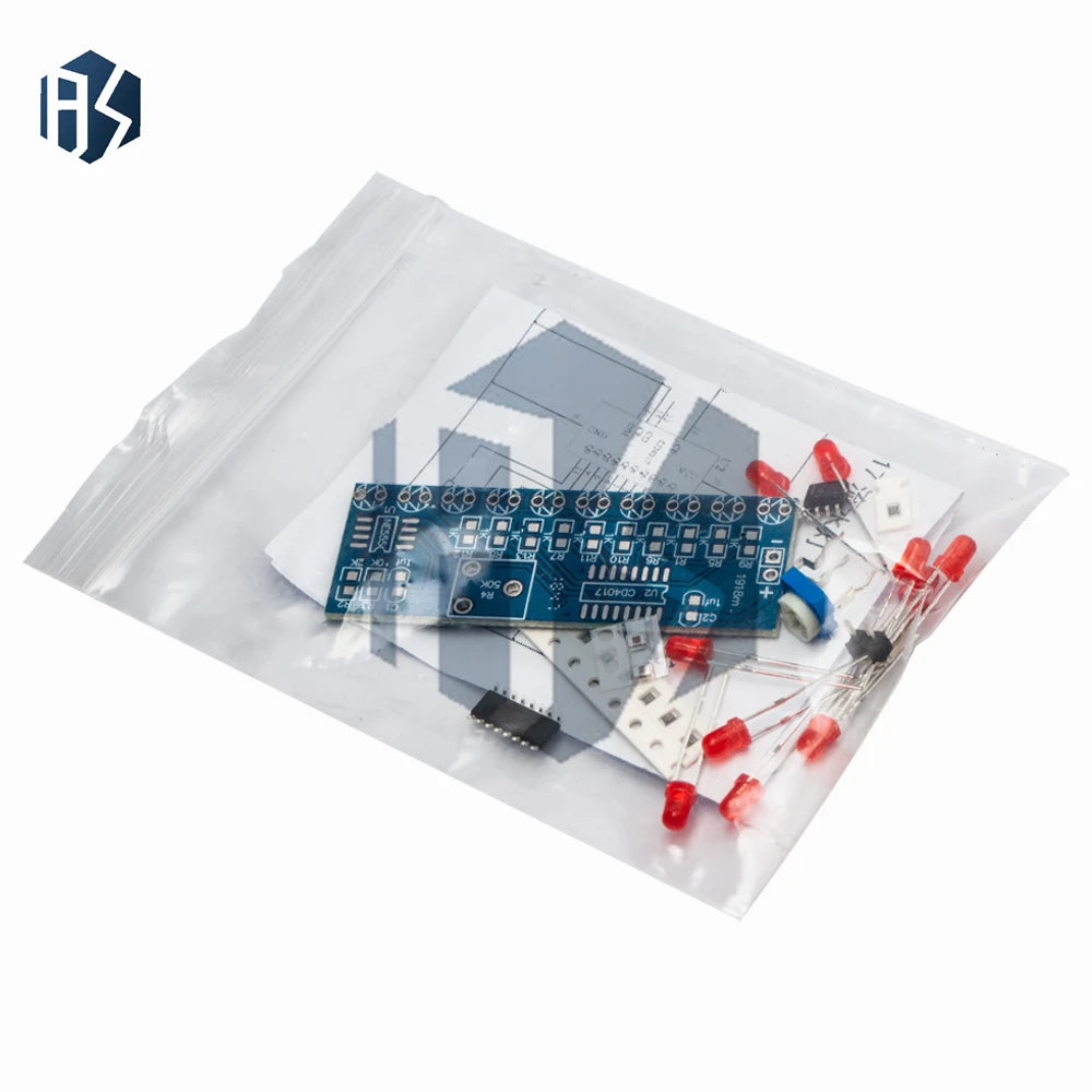 1 DIY Electronic NE555 CD4017 Running LED Flow Light Production Suite Zpaxo