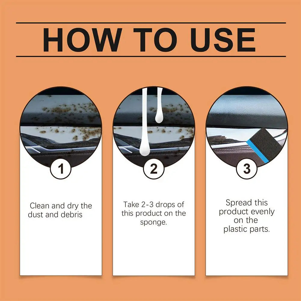 Car Plastic Restorer Spray – Deep Clean & Hydrophobic Coating Car Interior Restorer Zpaxo
