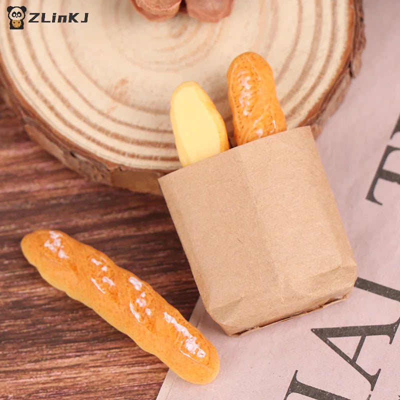 ▶1 Set Fake Croissant Mini Food Bread Ornament Miniature 1:12 Dollhouse Decor Furniture Toys Dollhouse Accessories Zpaxo