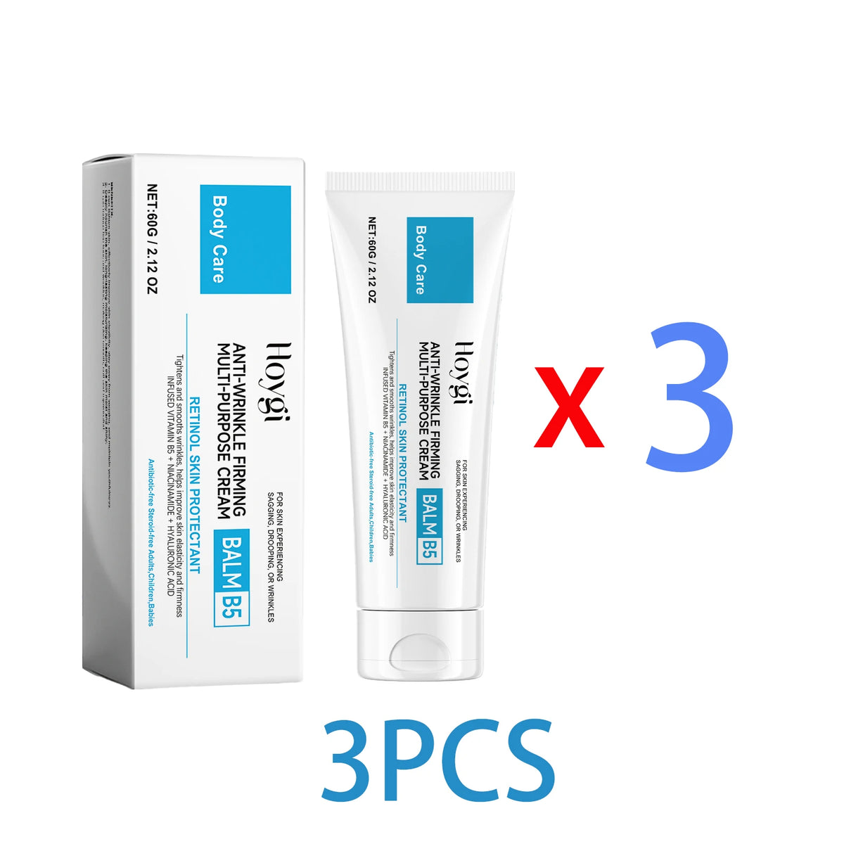 Retinol Body Butter Cream Anti Wrinkle Firming Moisturizer for Sagging Skin Deep Hydration Stretch Marks Vitamin B5 All Skin 60g Zpaxo 3PCS