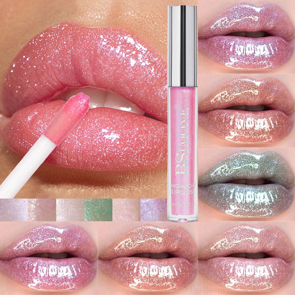 6 Colors Diamond Glitter Lipgloss Makeup Metallic Shimmer Moist Liquid Lipstick Pearl Lip Glaze Jelly Tint Sexy Shiny Cosmetics Zpaxo
