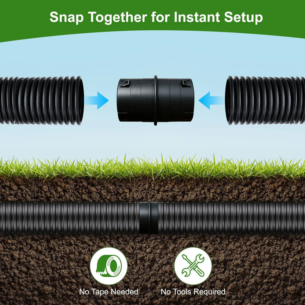 Corrugated PVC Pipe Adapter Universal Drainage Connector Leak Proof