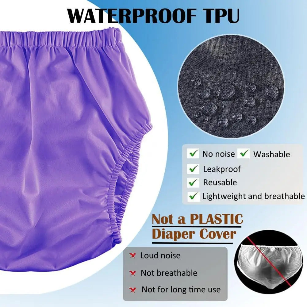Waterproof Diaper Pants S-XXL Adults Washable Care Leak-proof
