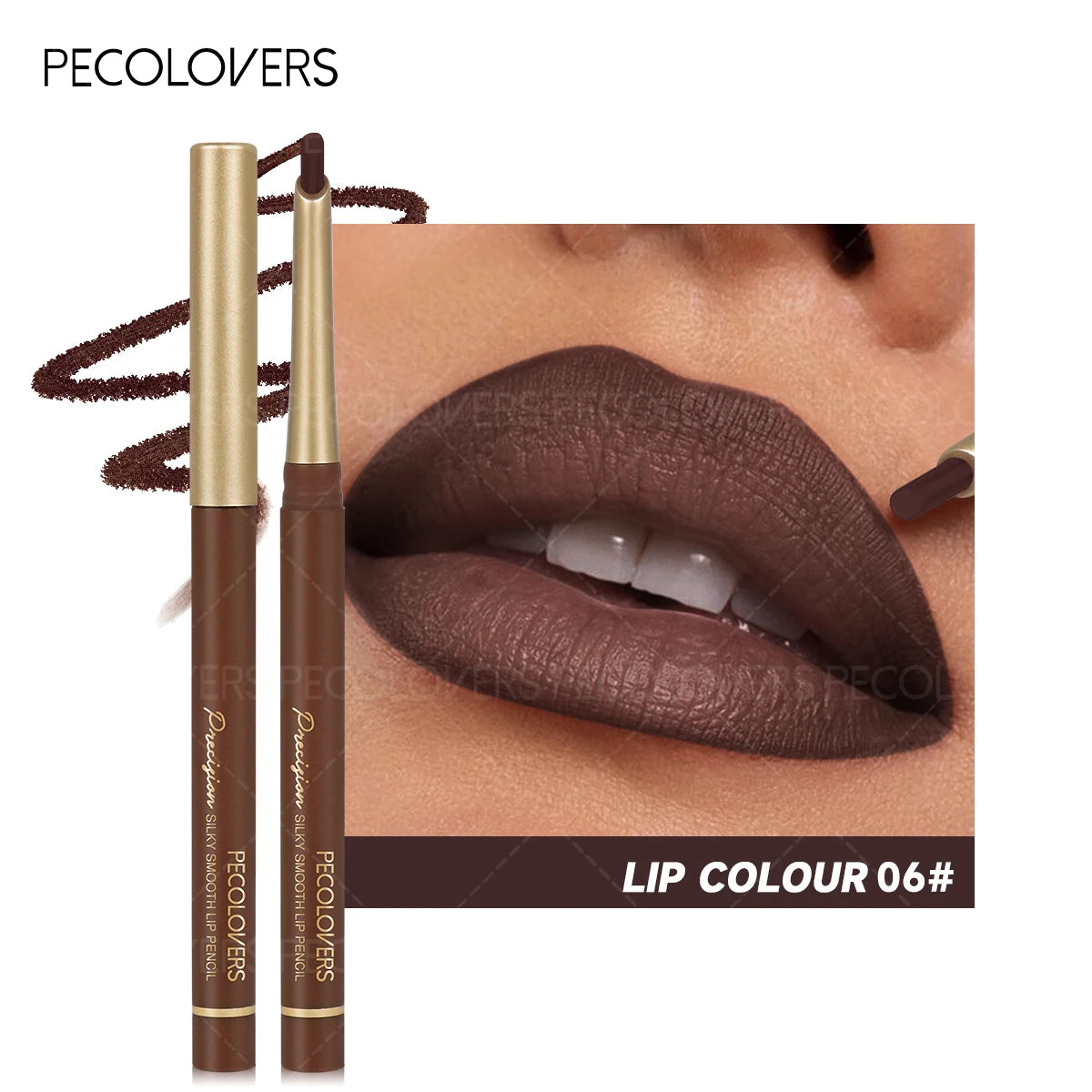 1PC Waterproof Matte Lip Liner -like Effect Pencil Long-Lasting Non-Staining Moisturizing Lip Makeup for All Skin Types Zpaxo 06