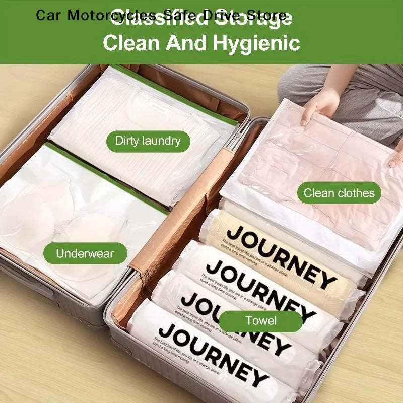 M2Pcs Vacuum Storage Bags Hand-rolled Travel Towels Socks Clothes