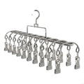 Rustproof Stainless Steel Drying Rack 20 Clip Sock Organizers Travel Ready Zpaxo silver gray CN