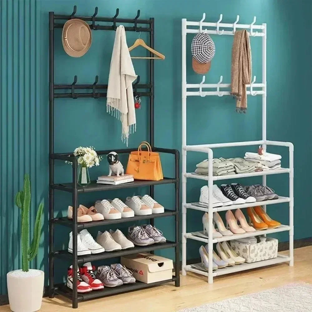 Multi-layer Shoe Rack Shelf Floor Standing Coat Racks Assemble Cloth
