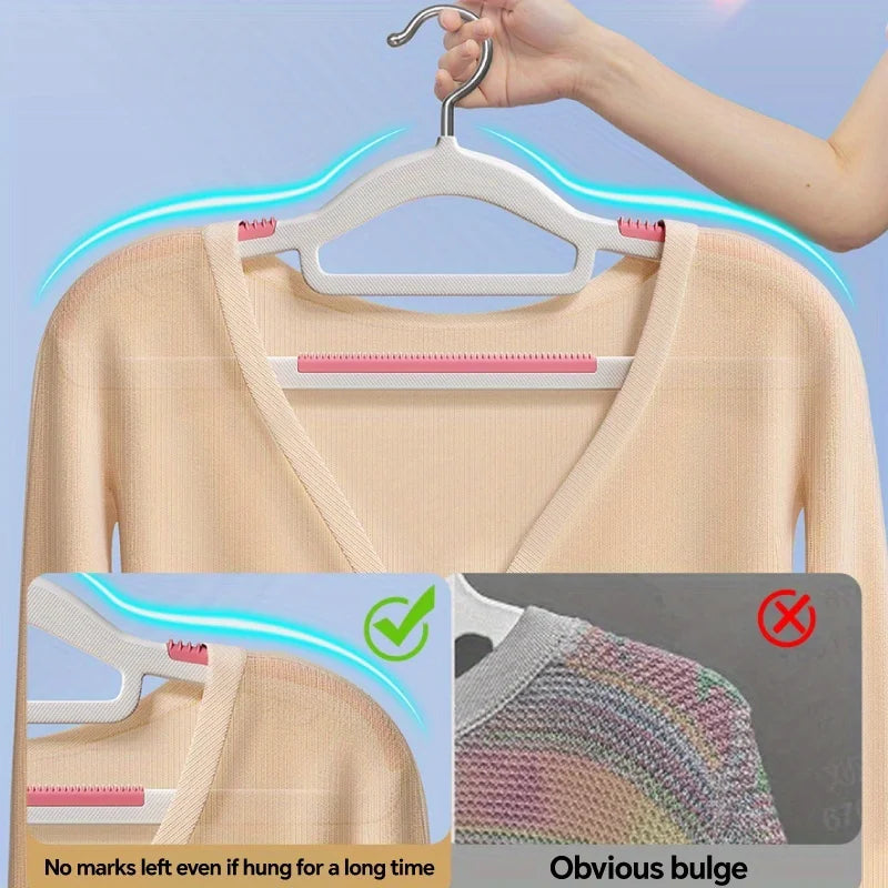 7 14 Heavy-duty Plastic Clothes Hangers Shoulder Protection Non-slip