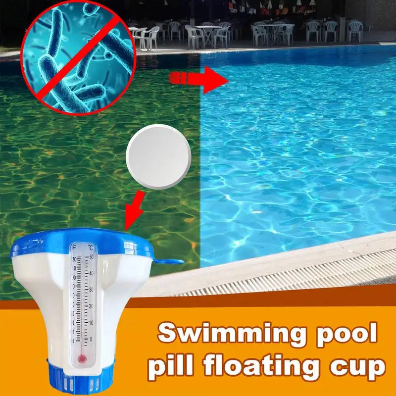 Floating Pool Dispenser Chlorine Floater Sturdy Pool Floater Swimming Pool Chlorine Portable Easy to Use for Pools Spa Pools Zpaxo