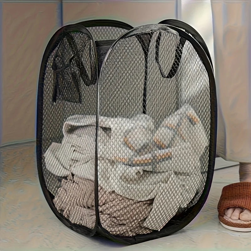 1pc Modern Design Handled Laundry Basket - Large Capacity Collapsible Storage Bin, Suitable for Living Room,Bathroom, Bedroom Zpaxo