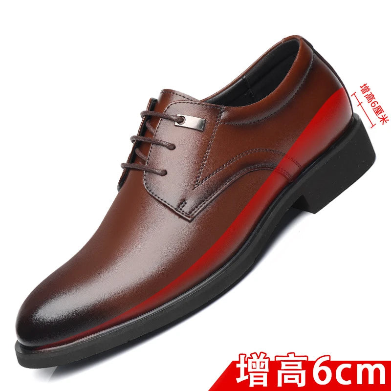 Summer Breathable Mens Dress Shoes Perforated Leather Lace Up Formal Zpaxo Brown 47 China Mainland