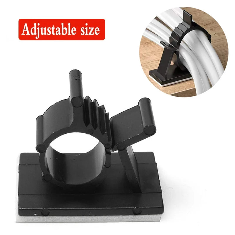 Self-adhesive Cable Organizer Clip Management Wire Holder USB Winder