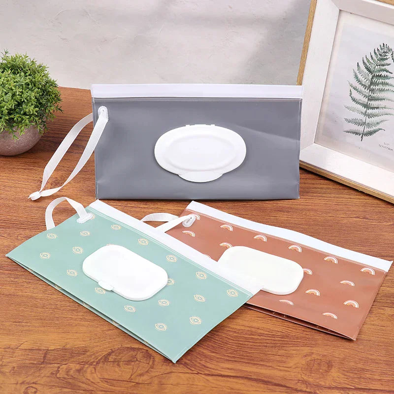 Wet Wipes Bag EVA Portable Snap-strap Tissue Box Flip Cover Cosmetic Zpaxo