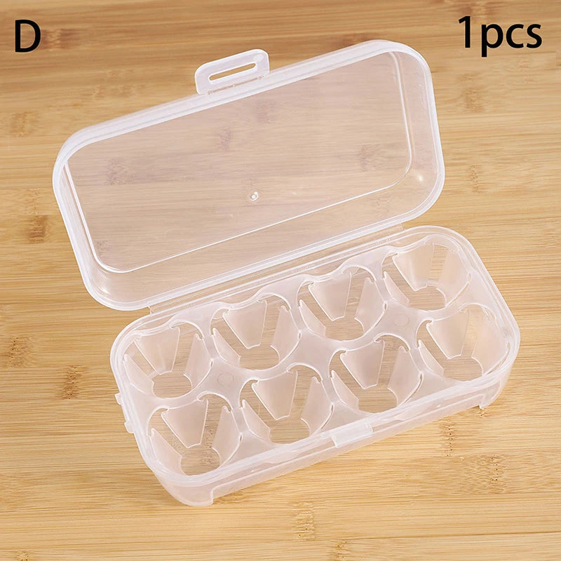 Outdoor Transparent Egg Organizer Box For Camping Picnic Barbecue Practical Outdoor Accessories 3/4/8 Grids Portable Egg Box Zpaxo D