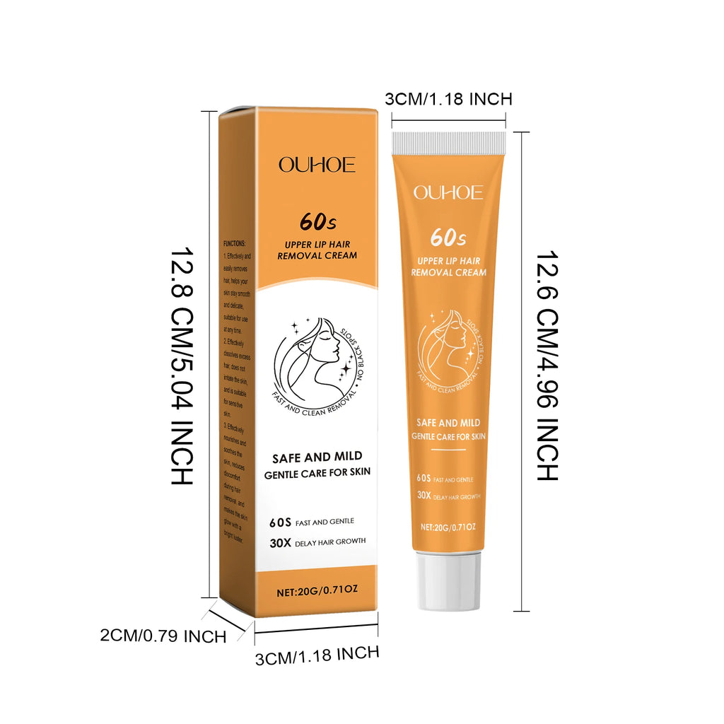 Hair Removal Cream for Face & Body Painless Depilatory Cream Smooth Skin Hair Remover Growth Inhibitor for Underarms Legs Arms Zpaxo
