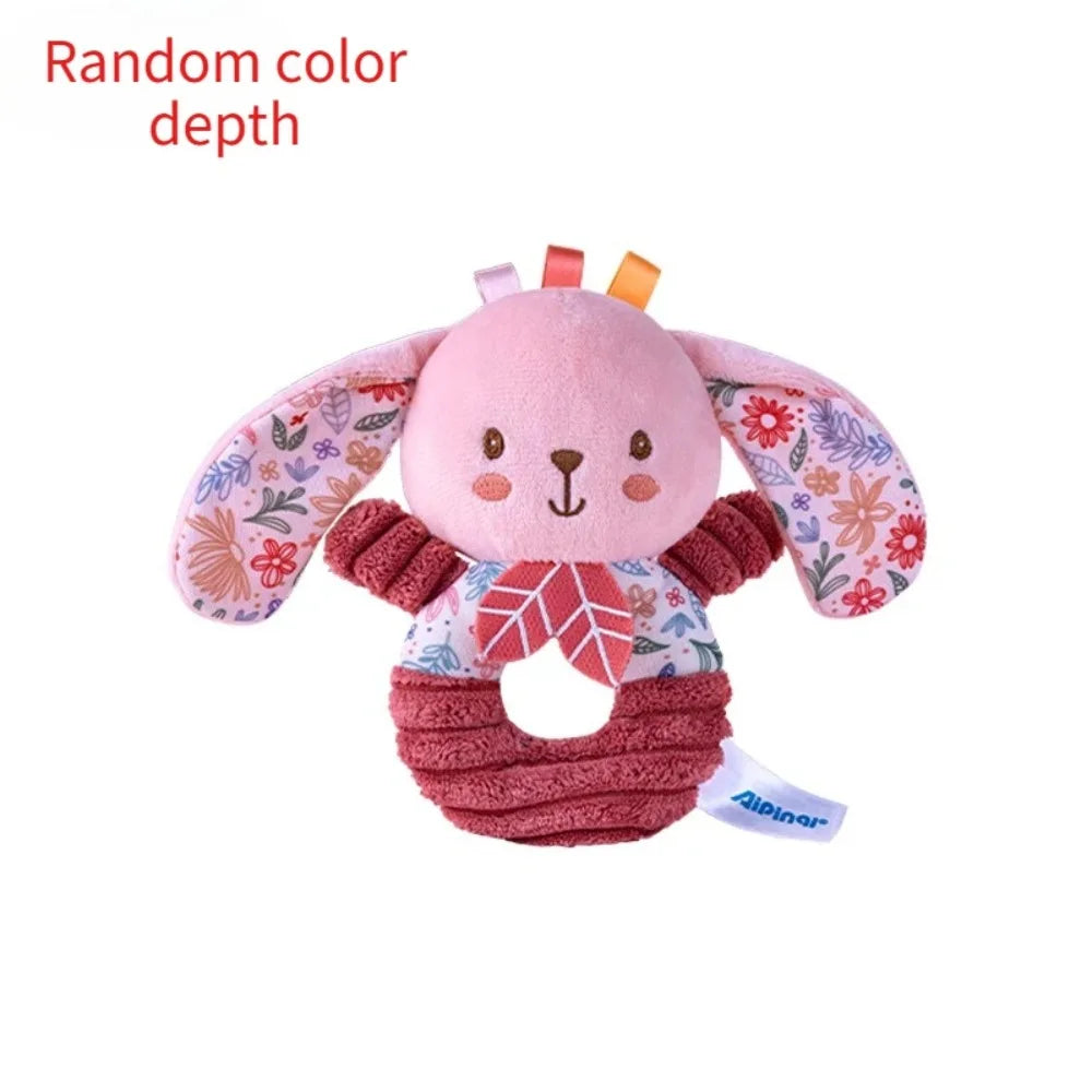 Pink Hand Cranked Ring Newborn Plush Toy 0-1 Year Old Baby Ringed