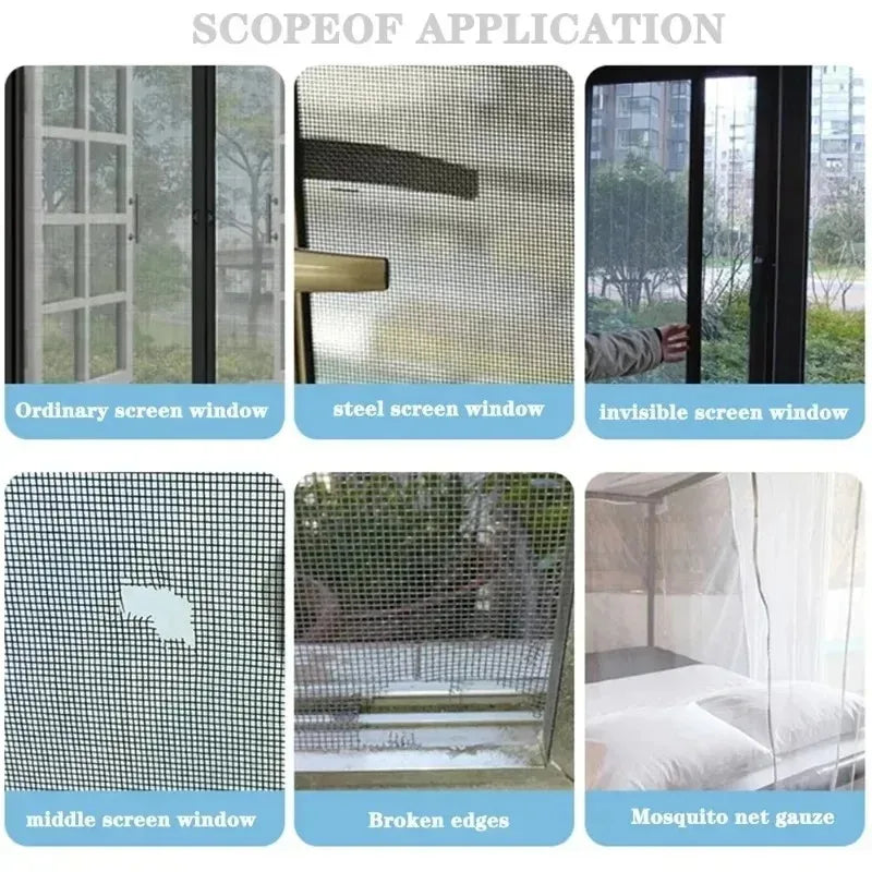 Window Screen Fly Screen Mosquito Repair Tape EasytoApply Waterproof Keep Mosquitoes Out with Our Anti-Insect Self-Adhesive Mesh Zpaxo