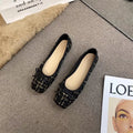 Flat Shoes for Women Large Size Spring Autumn 2024 New Butterfly Bow Shallow Mouth Flat Shoes Women's Square Toe Ballet Shoes Zpaxo Black 32