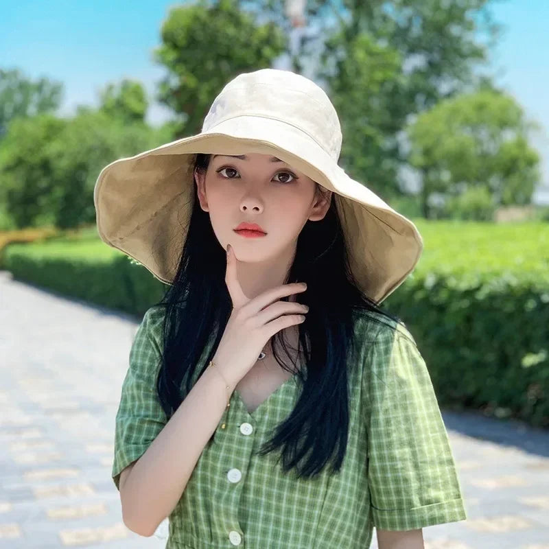 Wide Brimmed Sun Hat Women UV Resistant Hiking Fisherman Foldable