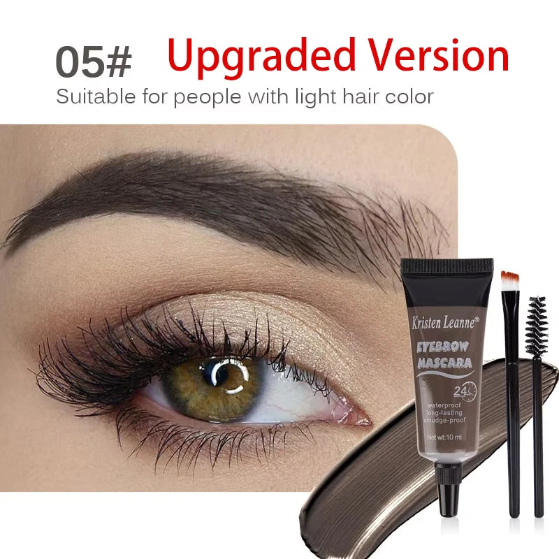 Natural 6 Colors Liquid Dyeing Eyebrow Cream Waterproof Durable Brown Zpaxo 05-Upgraded Version