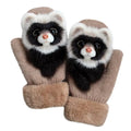 Cartoon Gloves Kids Knit Winter Mittens Kid Animal Plush Mitts Zpaxo for camel raccoon China Mainland