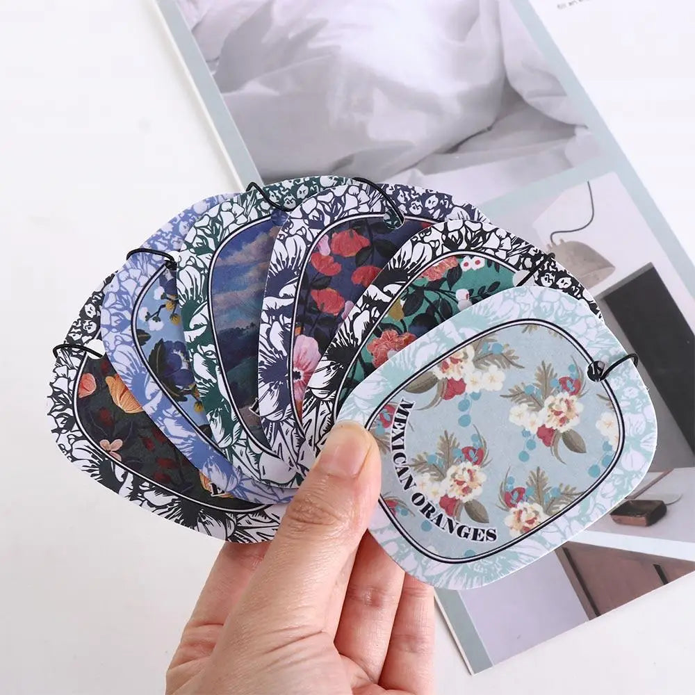 Paper Car Fragrance Hanging Decoration Ellipse Car Aromatherapy Rearview Mirror Pendant Long-lasting DIY Zpaxo
