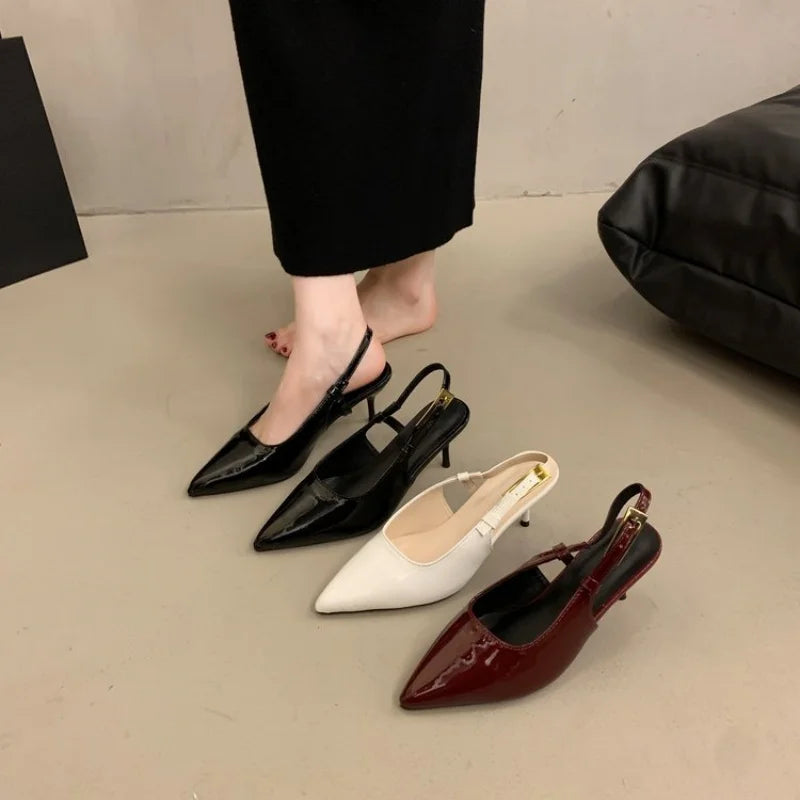 Sexy Elegant Banquet Party Heels Summer Solid Simple Fashion Buckle