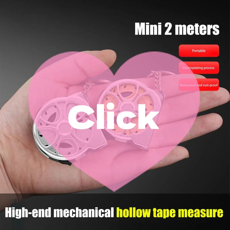 2M Metric Tape Measure Stainless Steel Retractable Metric Ruler Portable Mini Hollow Pocket Tape Measure Home Measuring Tools Zpaxo