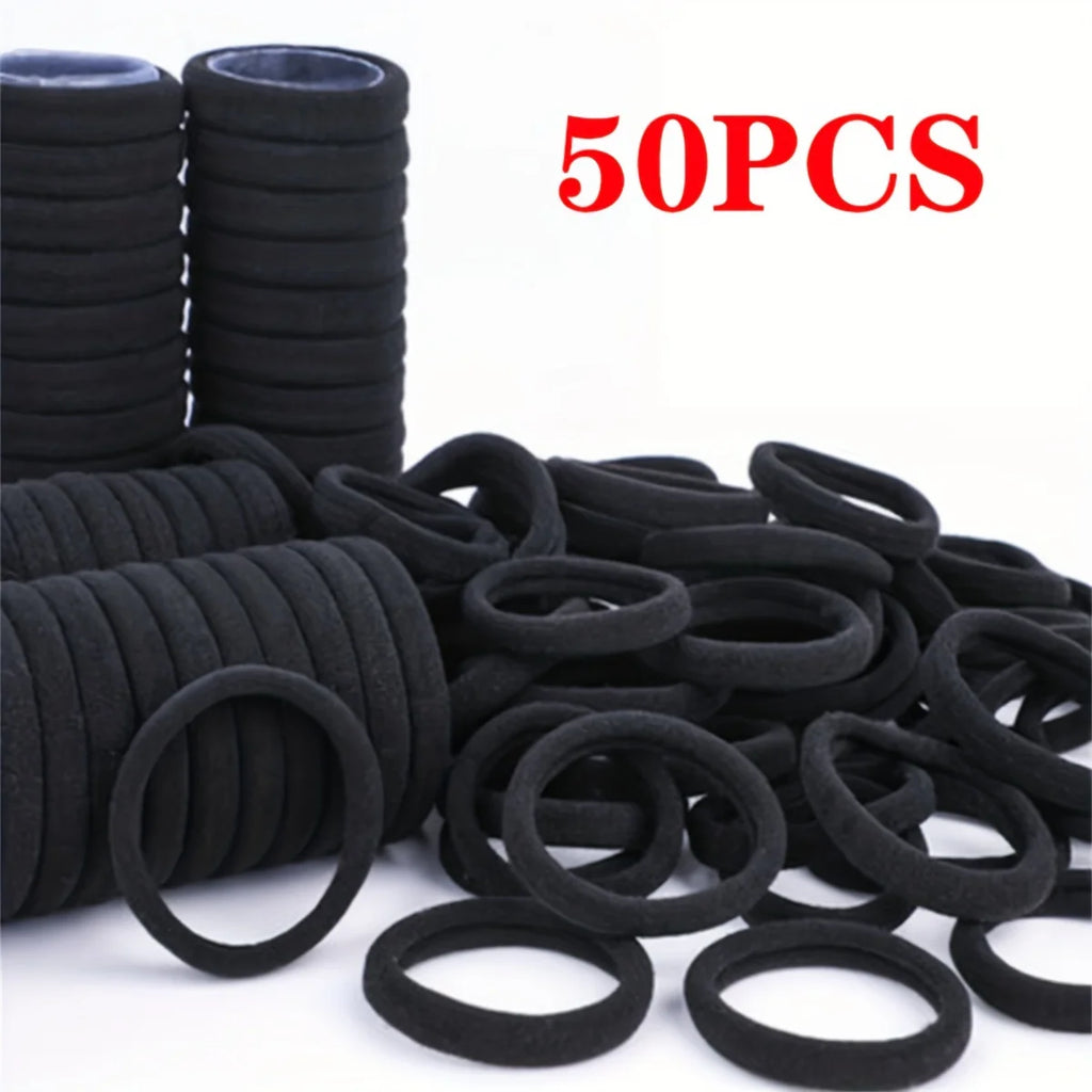 Boho Seamless Elastic Hair Ties 50/100pc – Ponytail Holders Elastic Hair Ties Zpaxo