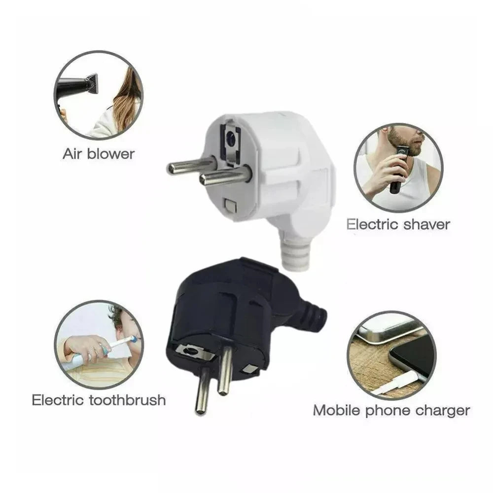 3PCS 4.8mm EU Schuko Plug Male Replacement Outlets Rewireable 250V 16A IP44 Connector Electeic Socket For Power Extension Cable Zpaxo