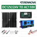 Grennova 1400W Solar kit Intelligent Inverter(continuous Power 700W )30W Solar Panel 60A Controller 12/24V 110V/220V for fish RV Zpaxo 110V solar kit
