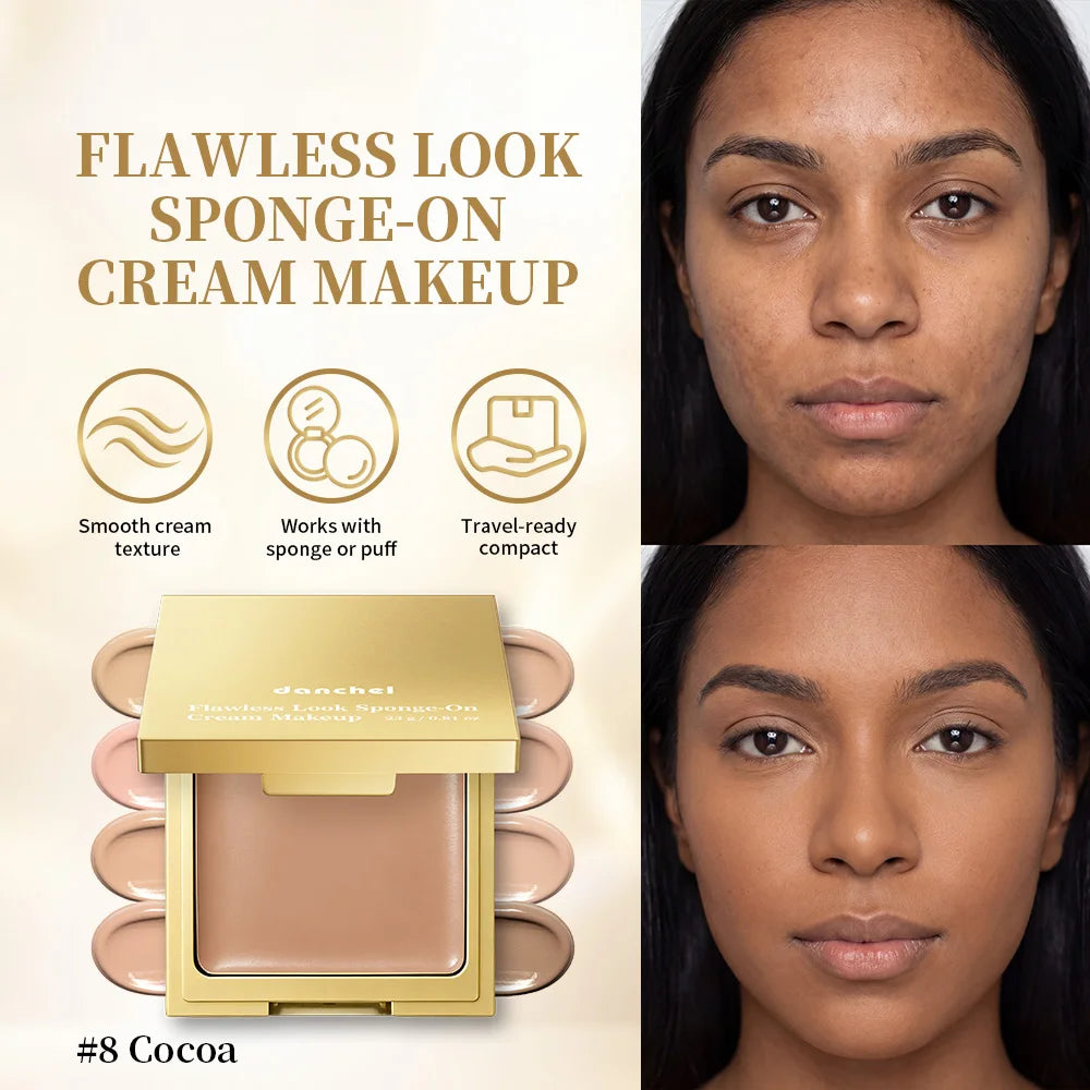 Sponge-On Cream Foundation – Buildable Coverage & Oil Control Cream Foundation Zpaxo