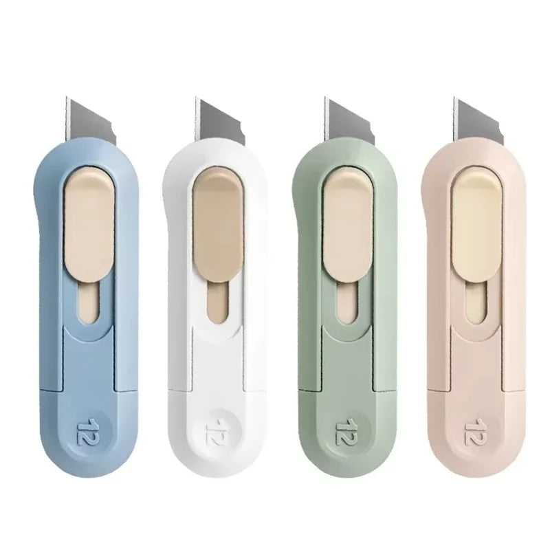 Portable Auto-Retract Box Cutter Pocket Knife Utility Knives Express Open Box Envelope Package Tool School Stationery Supplies Zpaxo