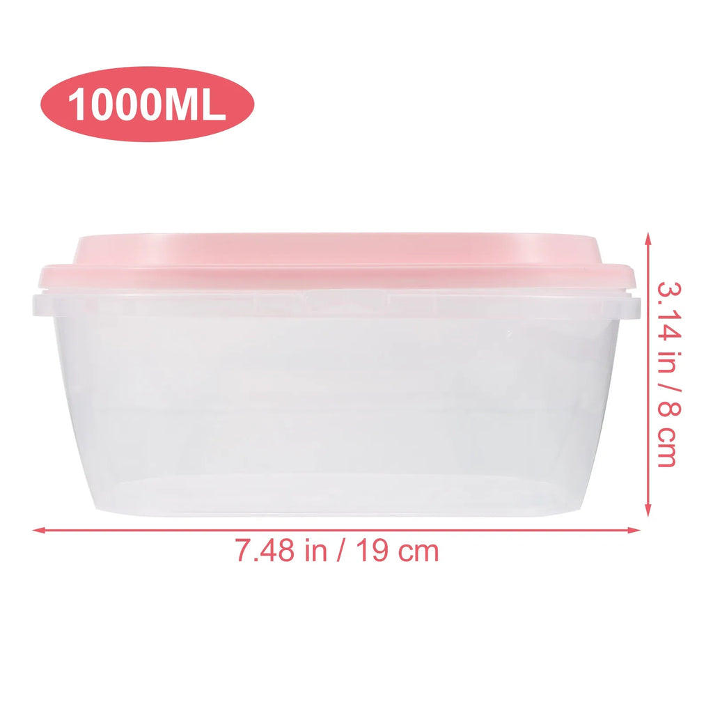 Ice Cream Container Oval Plastic Tub Dustproof Lid Easy Clean Storage