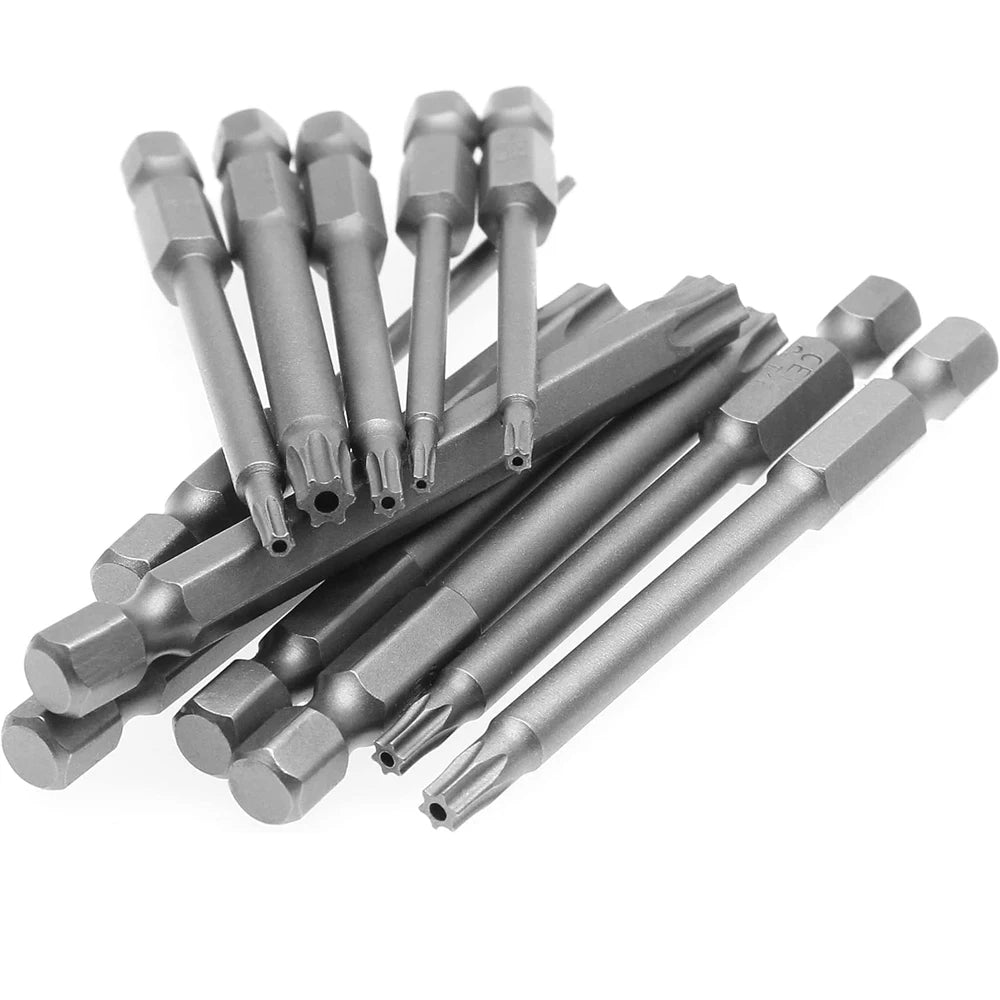 12 PCS Torx Security Bit Set S2 Steel Magnetic Security Screwdriver Set 50/100mm Star Screwdriver Set for Shark Vacuum T6-T40 Zpaxo