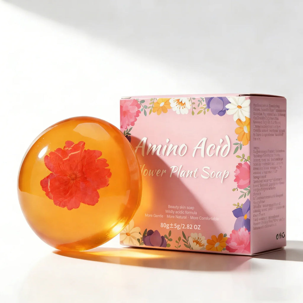 80g Amino Acid Flower Soap – Coconut Oil Moisturizing Bar Handmade Bar Soap Zpaxo