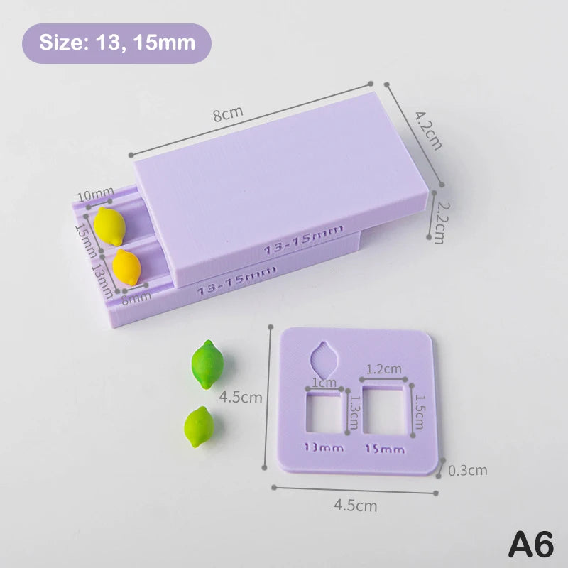 3D Lemon Mushroom Rhombus Beads Pottery Polymer Clay Mold Miniature Zpaxo A6