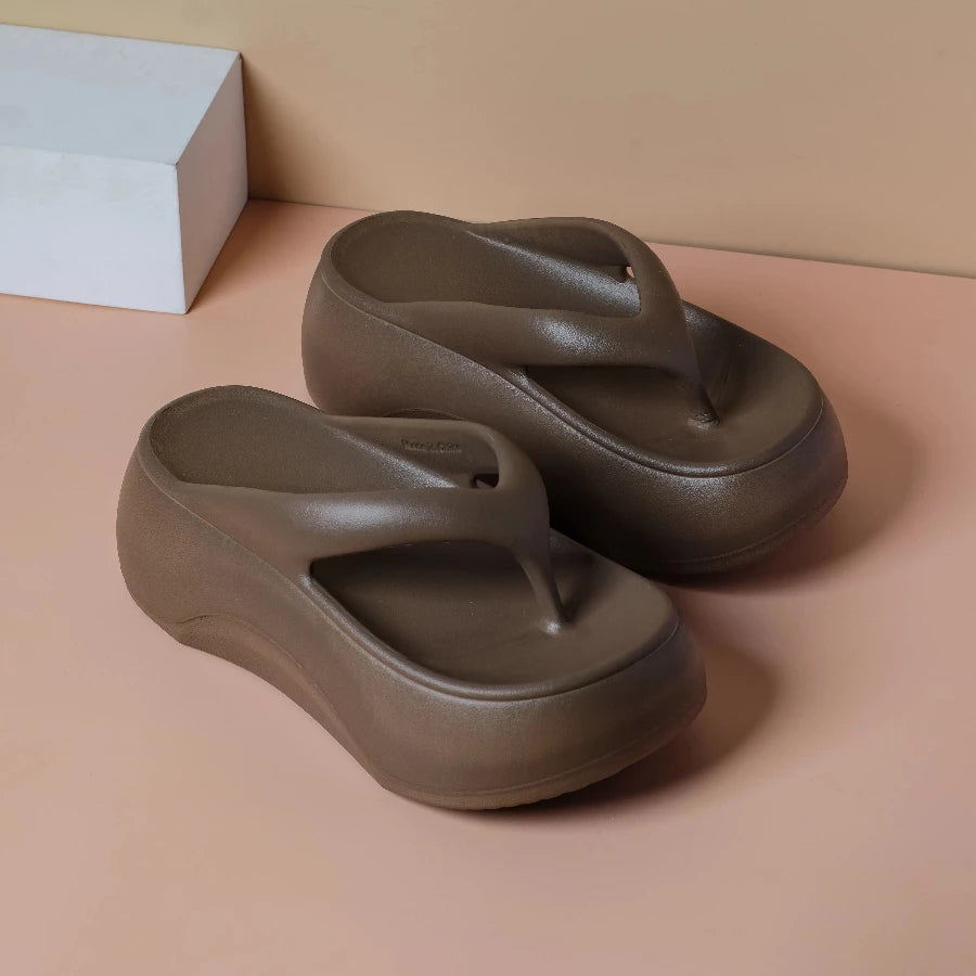 Chunky Platform Flip Flops Women Summer 2025 Clip Toe Thick Bottom