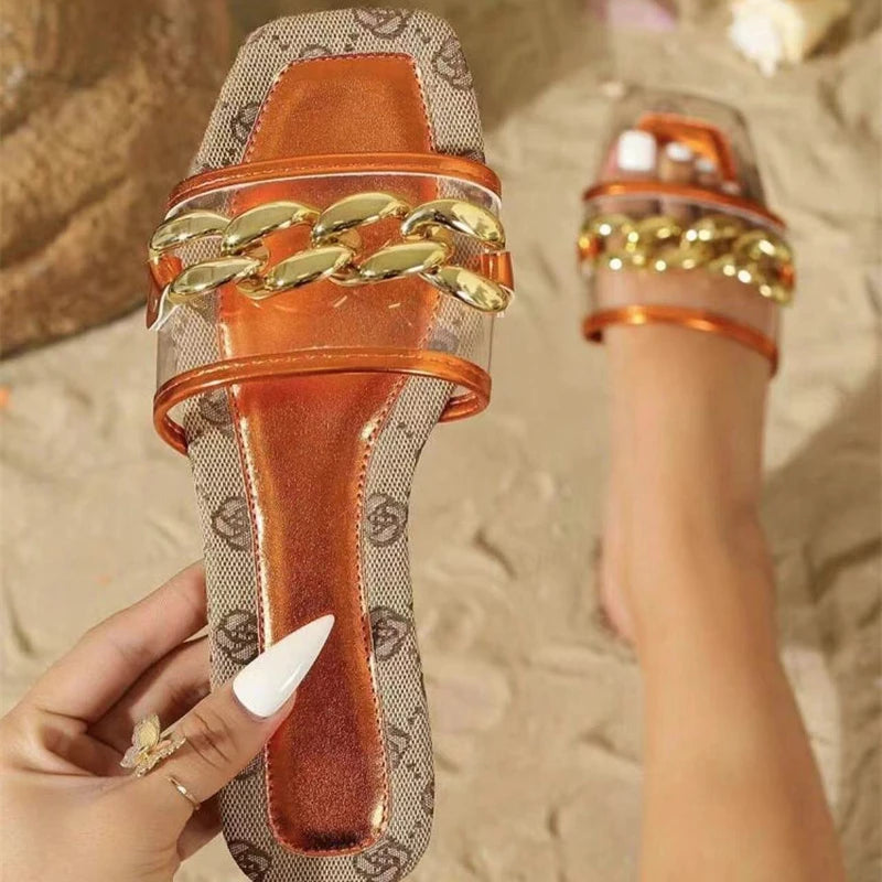 Women Slippers 2024 New Summer Flat Luxury Sandals Outdoor Beach Shoes Trend Brand Designer Women Slippers Big Size Slides Women Zpaxo Brown 36