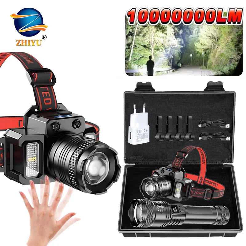Zpaxo LED Headlamp USB Rechargeable Zoomable Waterproof Torch
