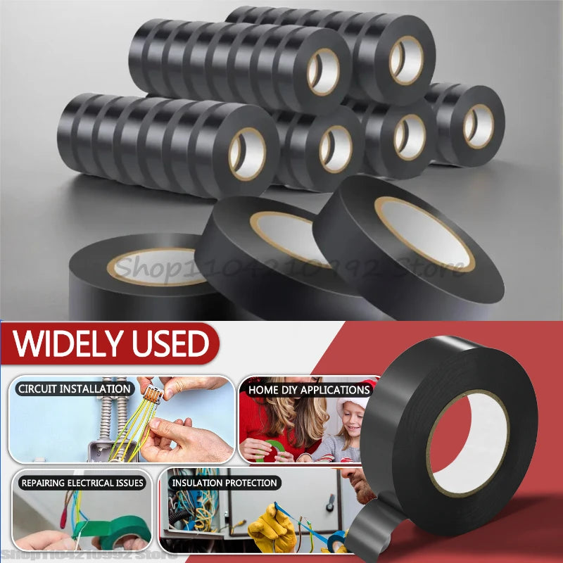 High-Temperature Resistant Electrical Tape Black Electrical Tape Durable Soft Insulating Adhesive Electrical Tape Zpaxo