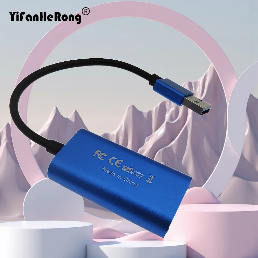 1080P HDMI-Compatible to USB Video Game Grabber Record USB3.0 Video Capture Card 4K for PC Game Camera Recording Live Streaming Zpaxo China Mainland