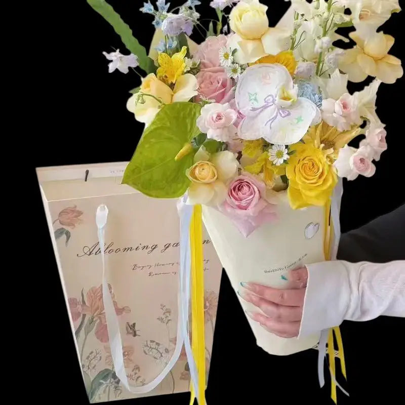 Easy-to-carry Flower Bag Kraft Paper Cake Dessert Box Packaging Zpaxo