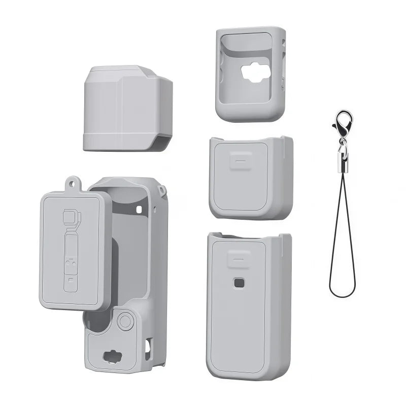 2026 DJI OSMO Pocket3 Silicone Case Anti-scratch Lens Cover Zpaxo Gray-B For Pocket 3