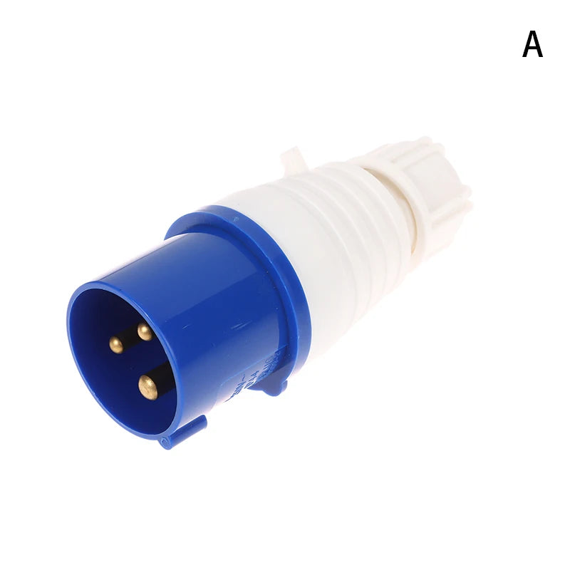 220V 16A 3 Pin Industrial Waterproof Plugs/Socket Male/Female Connector IP44 2P For Caravan Motorhome Trailer Truck Yacht Zpaxo A