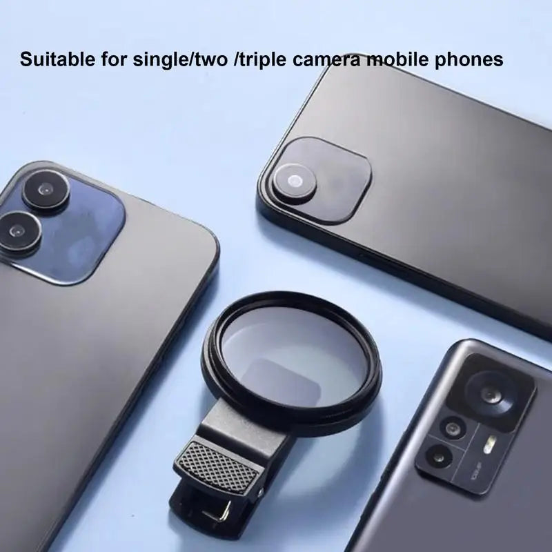 Portable Clip-on Circular Polarizer CPL Filter Universal Clip Phone