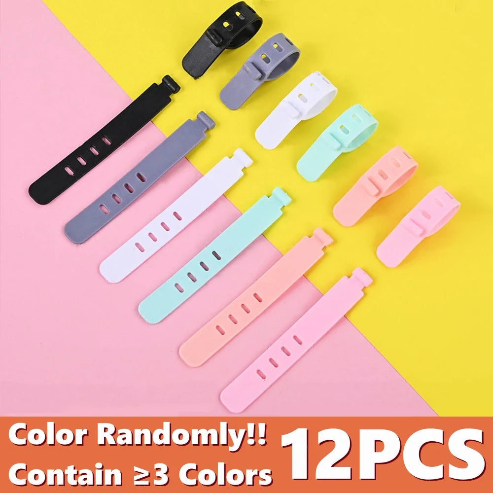 Silicone Cable Strap Wire Organizer Earphones Mouse USB Reusable Zpaxo Mixed-12PCS
